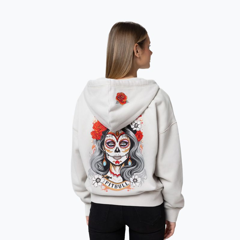 Bluză pentru femei Pitbull Santa Muerte Hooded Zip white stone 3