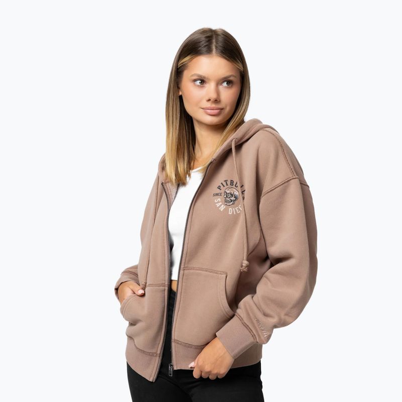 Bluză pentru femei Pitbull Skull Surf Hooded Zip chocolate mousse 5