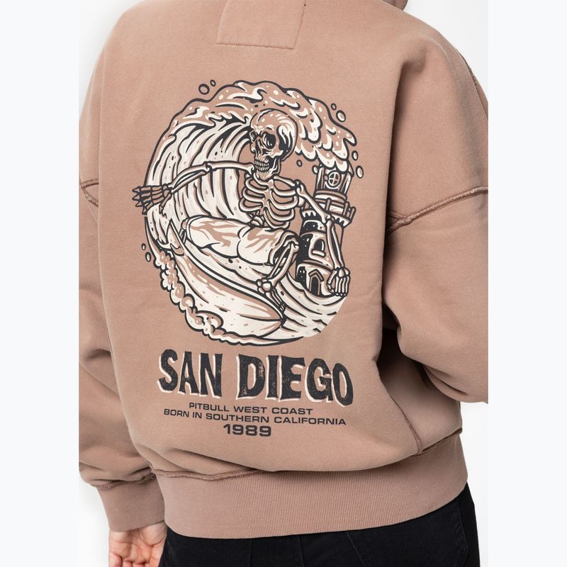 Bluză pentru femei Pitbull Skull Surf Hooded Zip chocolate mousse 6