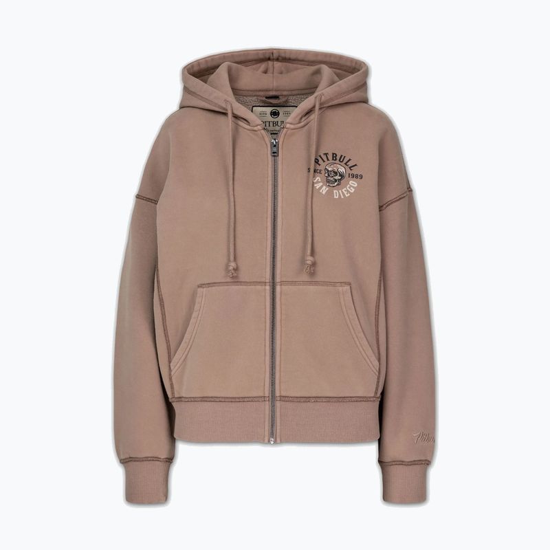Bluză pentru femei Pitbull Skull Surf Hooded Zip chocolate mousse 7