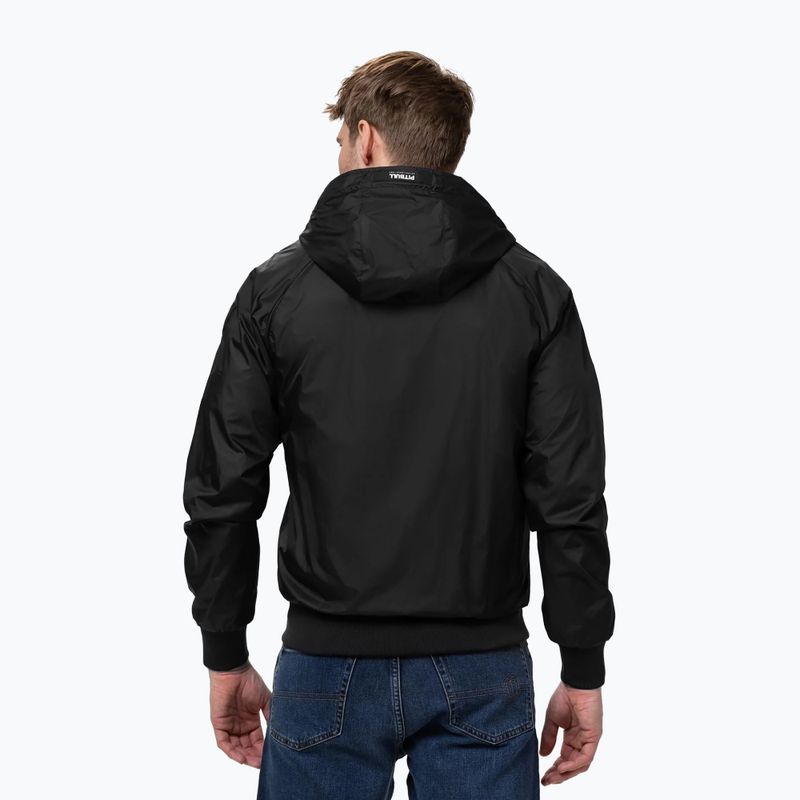 Geacă pentru bărbați Pitbull Athletic Logo Nylon Hooded black 3