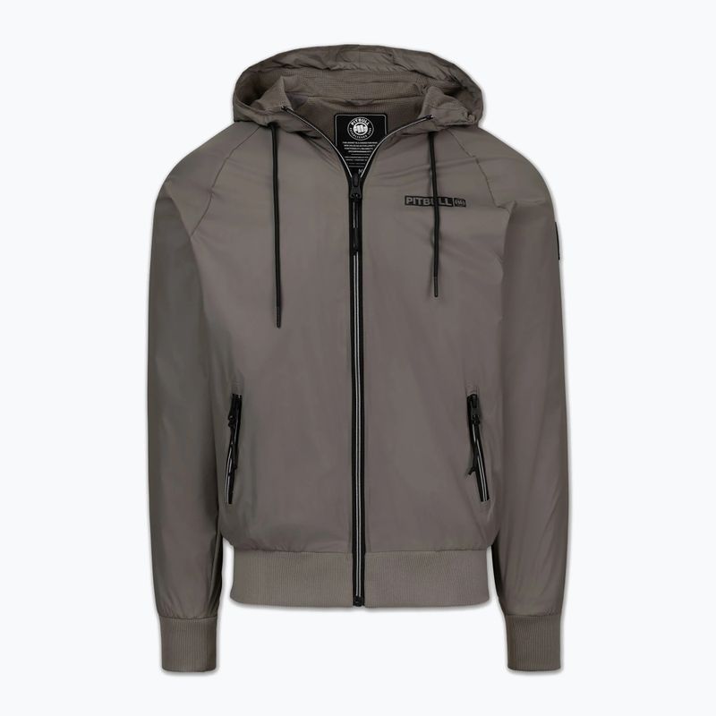 Geacă pentru bărbați Pitbull Athletic Logo Nylon Hooded taupe 5