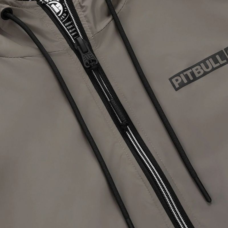 Geacă pentru bărbați Pitbull Athletic Logo Nylon Hooded taupe 7