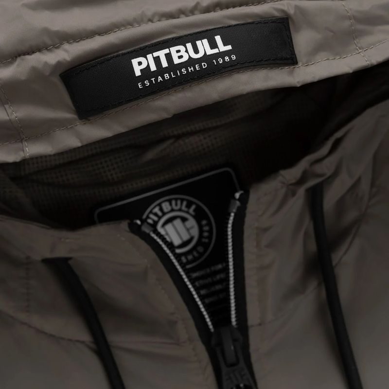 Geacă pentru bărbați Pitbull Athletic Logo Nylon Hooded taupe 9
