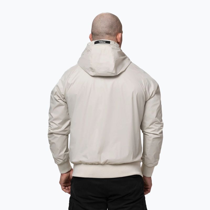 Geacă pentru bărbați Pitbull Athletic Logo Nylon Hooded light sand 3
