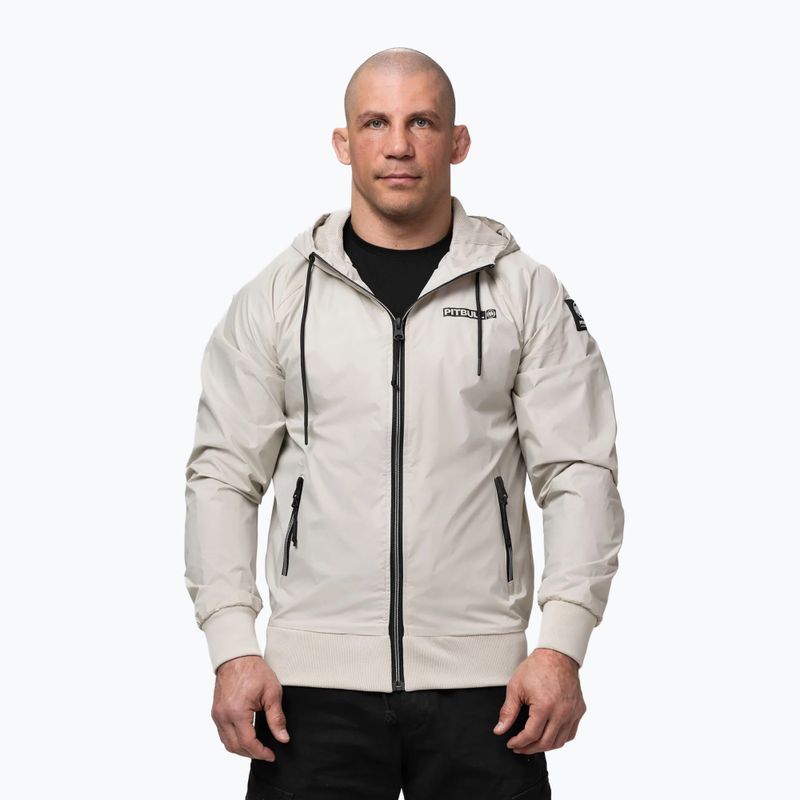 Geacă pentru bărbați Pitbull Athletic Logo Nylon Hooded light sand 4