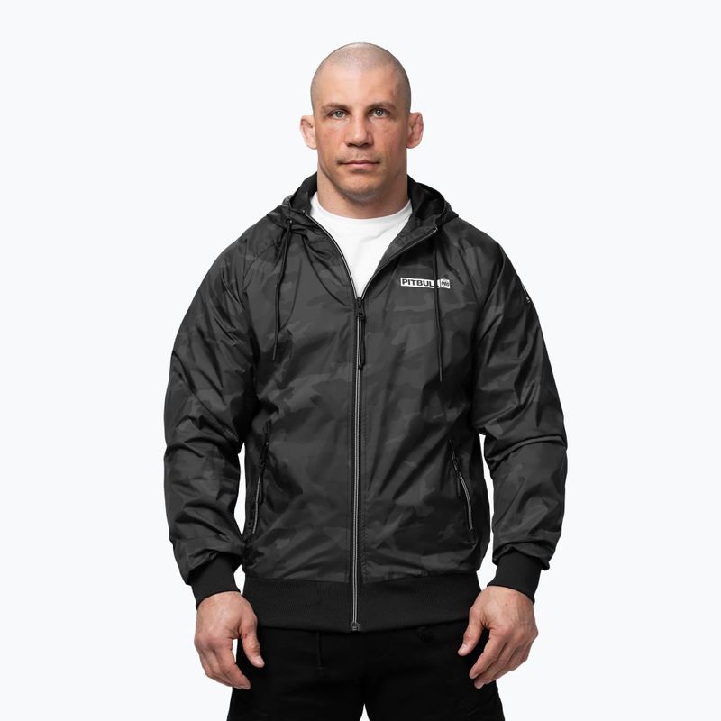 Geacă pentru bărbați Pitbull Athletic Logo Nylon Hooded black 5