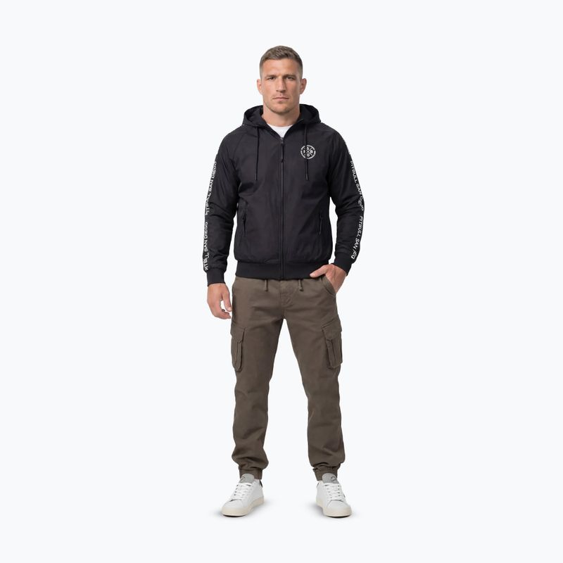 Geacă pentru bărbați Pitbull Athletic Tape Nylon Hooded black 2
