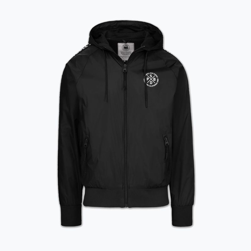 Geacă pentru bărbați Pitbull Athletic Tape Nylon Hooded black 3