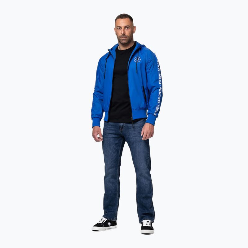 Geacă pentru bărbați Pitbull Athletic Tape Nylon Hooded electric blue 2