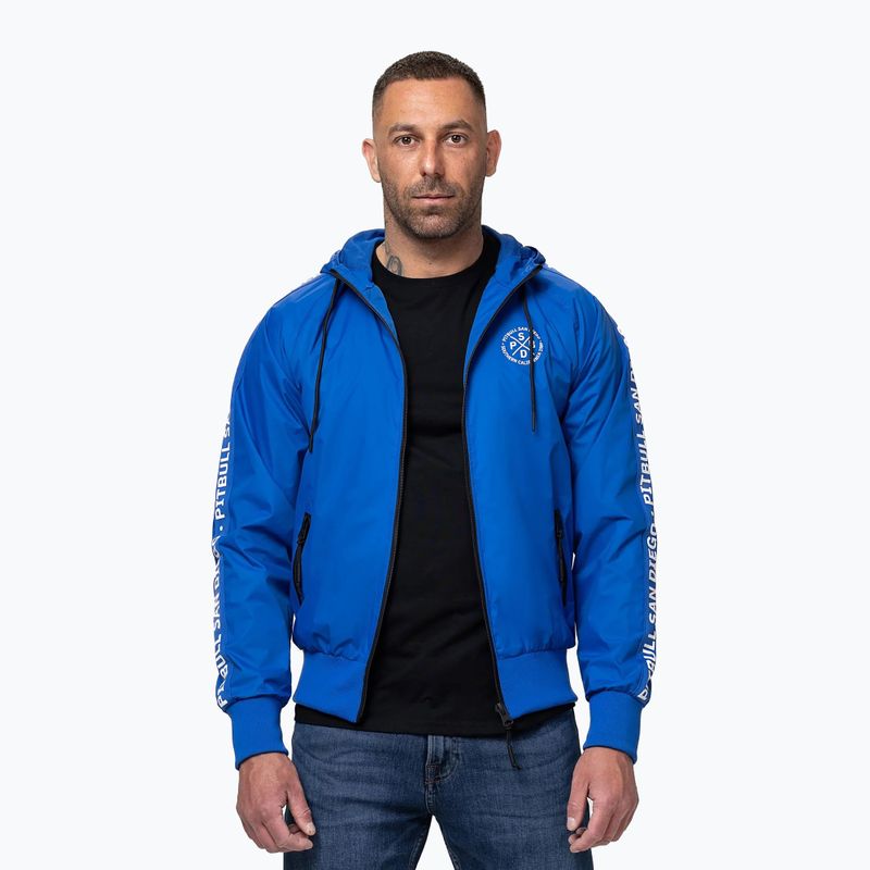 Geacă pentru bărbați Pitbull Athletic Tape Nylon Hooded electric blue 4