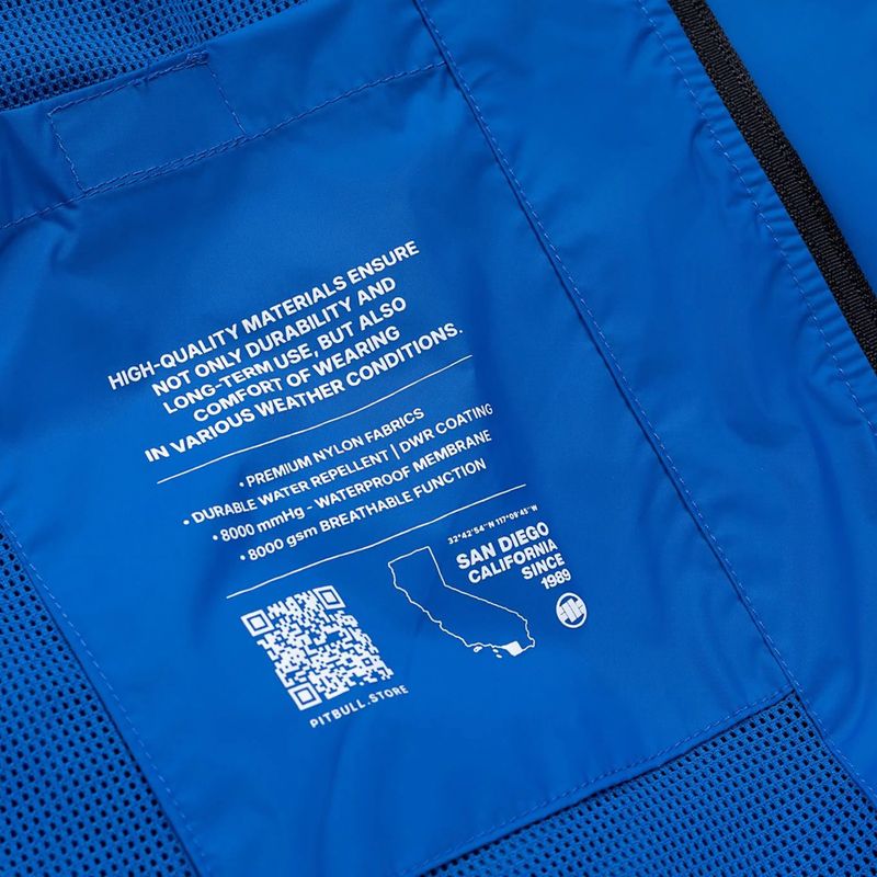 Geacă pentru bărbați Pitbull Athletic Tape Nylon Hooded electric blue 15