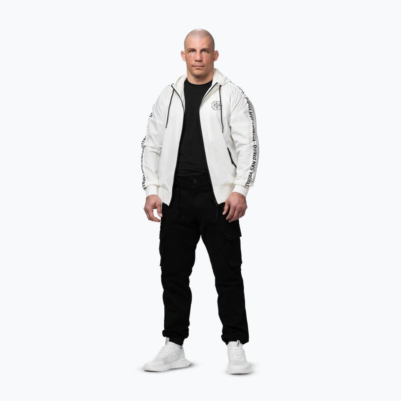 Geacă pentru bărbați Pitbull Athletic Tape Nylon Hooded off white 2