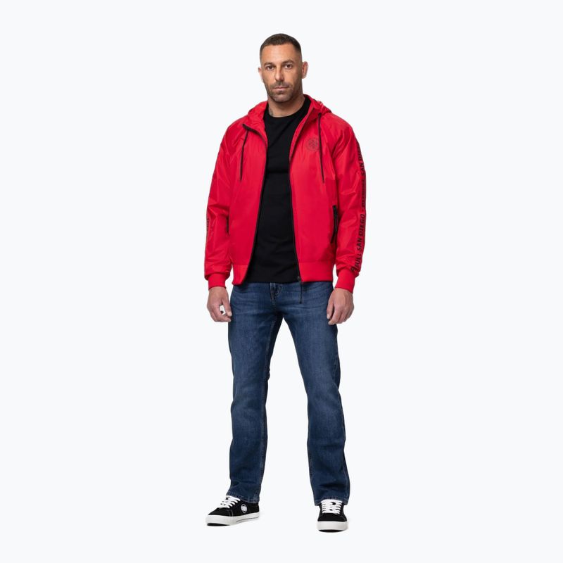 Geacă pentru bărbați Pitbull Athletic Tape Nylon Hooded red 2