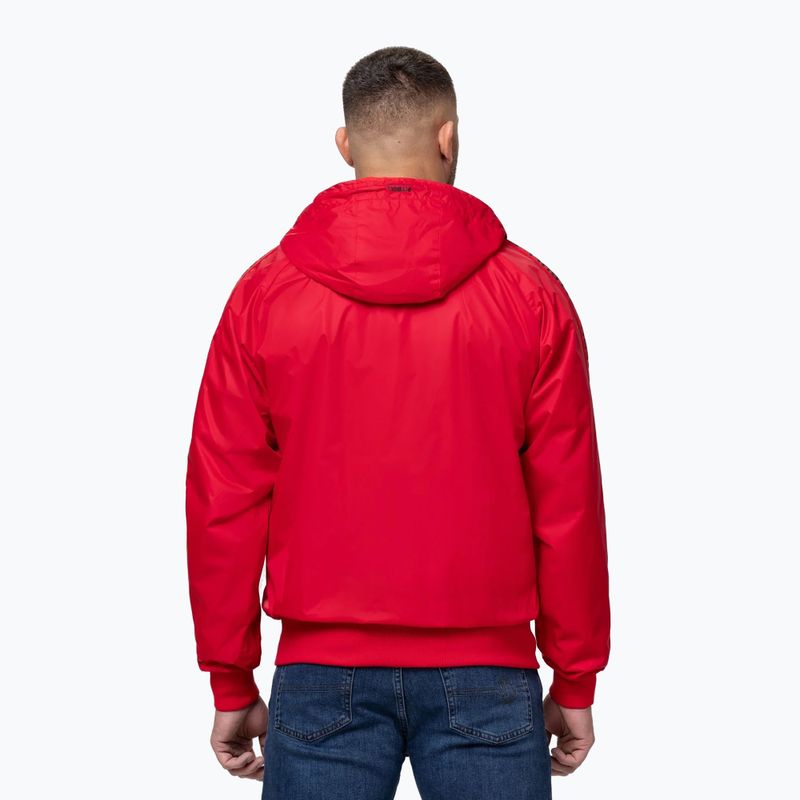 Geacă pentru bărbați Pitbull Athletic Tape Nylon Hooded red 3