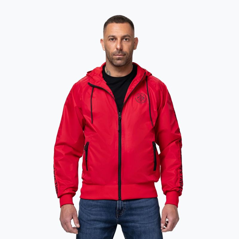 Geacă pentru bărbați Pitbull Athletic Tape Nylon Hooded red 5