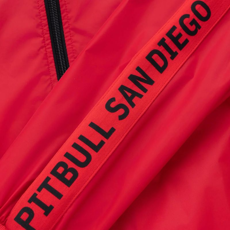 Geacă pentru bărbați Pitbull Athletic Tape Nylon Hooded red 11