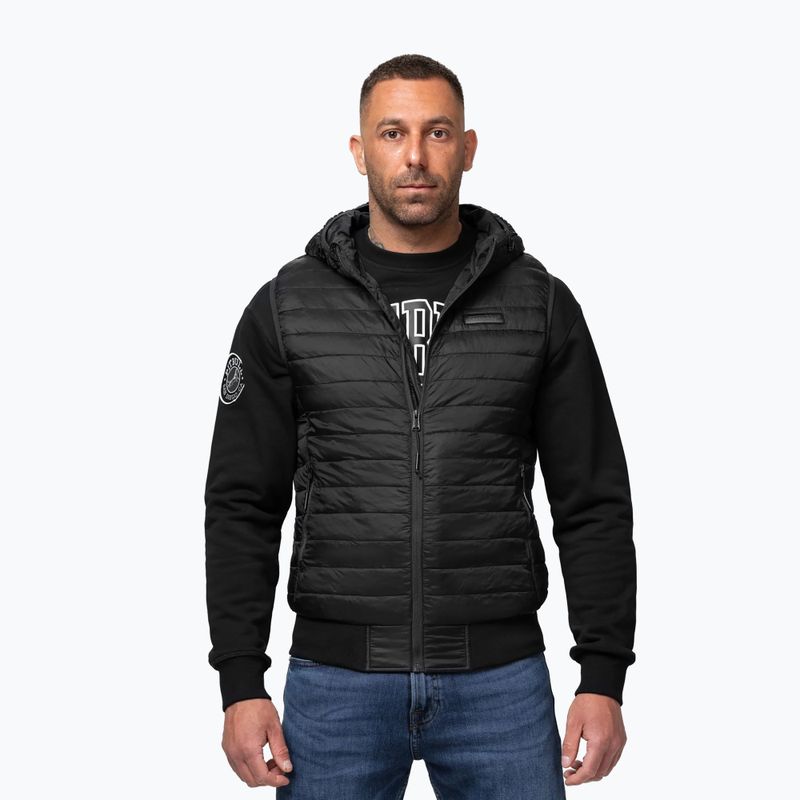 Vestă pentru bărbați Pitbull Hofer Hybrid Padded Hooded black 4