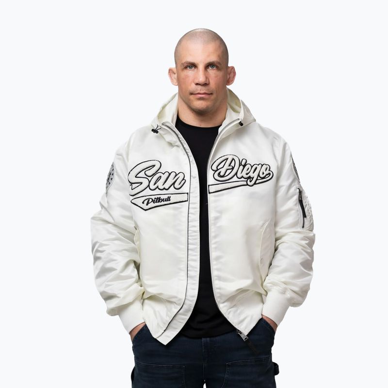 Geacă pentru bărbați Pitbull Aero Flight Hooded off white