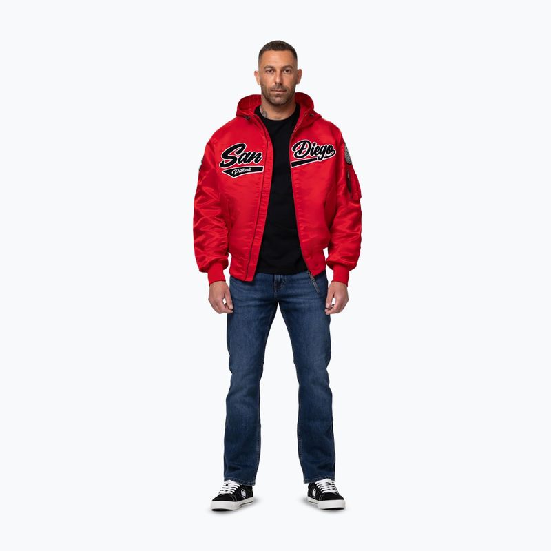 Geacă pentru bărbați Pitbull Aero Flight Hooded fluo/red 2