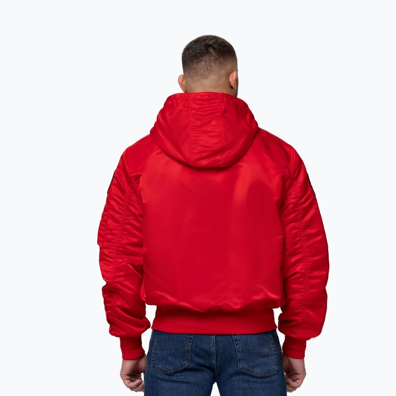 Geacă pentru bărbați Pitbull Aero Flight Hooded fluo/red 3
