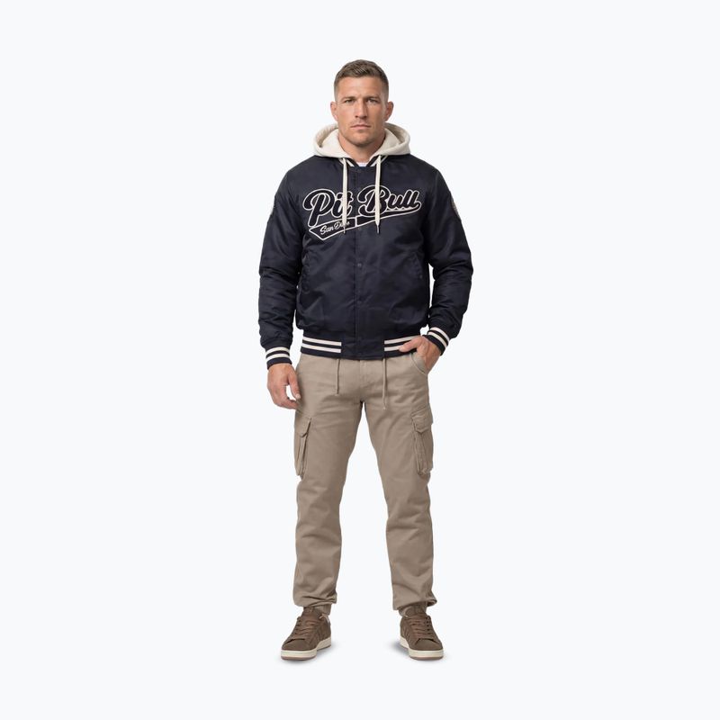 Geacă pentru bărbați Pitbull Mason San Diego Baseball Hooded dark navy/beige 3