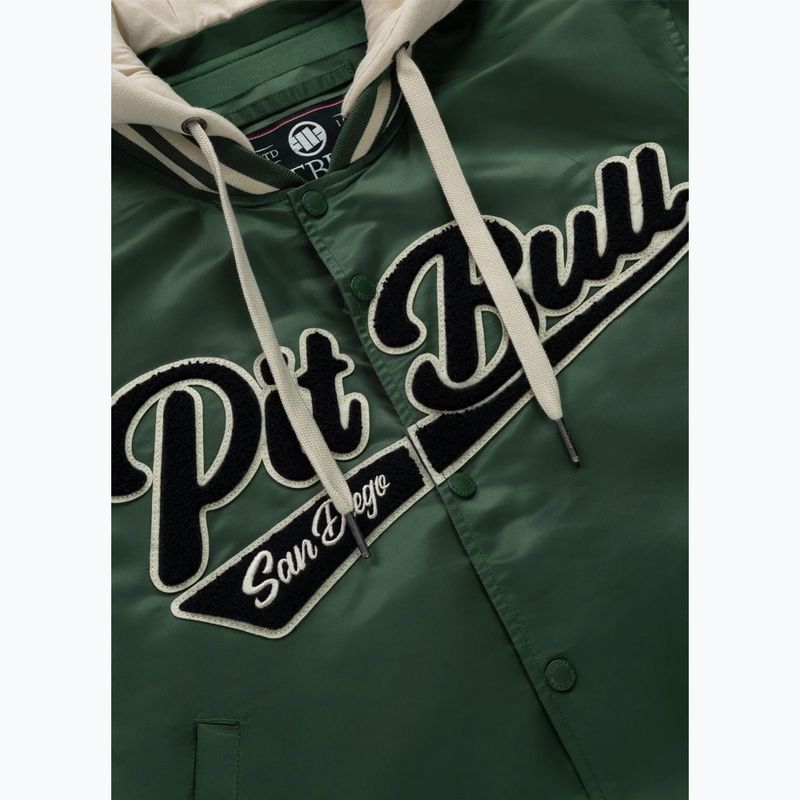 Geacă pentru bărbați Pitbull Mason San Diego Baseball Hooded bottle green/beige 6