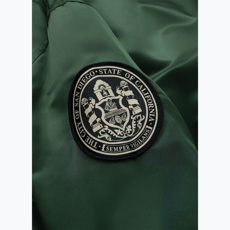 Geacă pentru bărbați Pitbull Mason San Diego Baseball Hooded bottle green/beige 7
