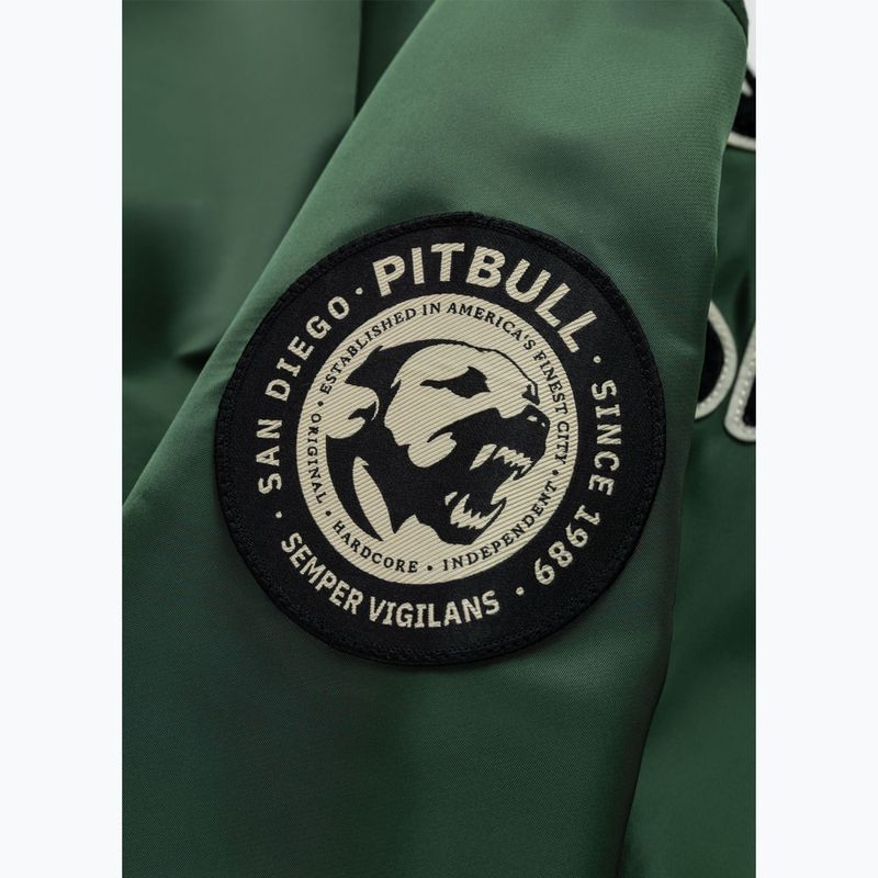 Geacă pentru bărbați Pitbull Mason San Diego Baseball Hooded bottle green/beige 9