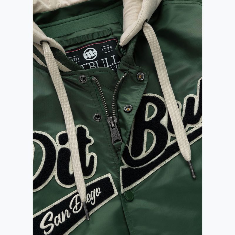 Geacă pentru bărbați Pitbull Mason San Diego Baseball Hooded bottle green/beige 11