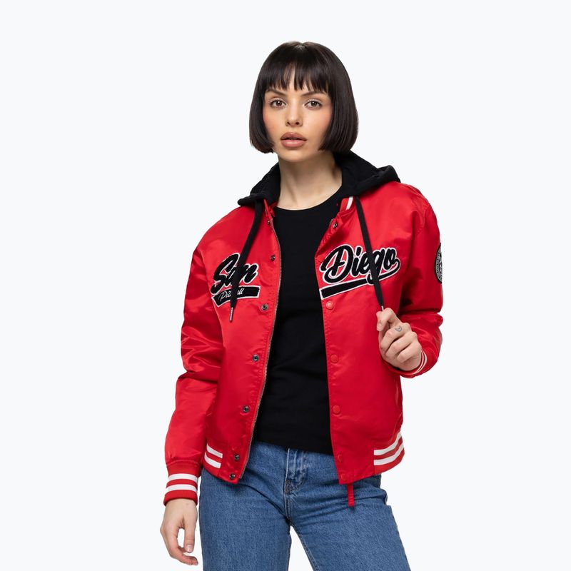 Geacă pentru femei Pitbull Angela San Diego Hooded Varsity fluo/red 4