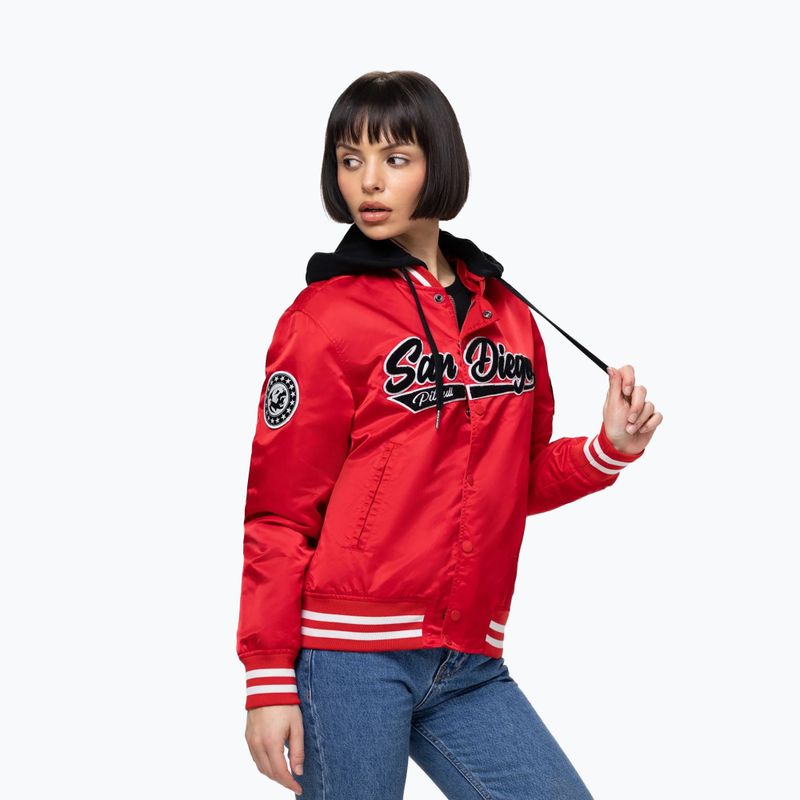 Geacă pentru femei Pitbull Angela San Diego Hooded Varsity fluo/red 5