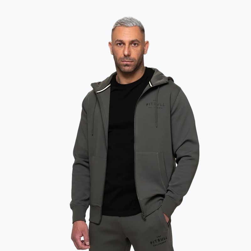 Bluză pentru bărbați Pitbull Sampson Hooded Zip Sweatshirt grey/green 4