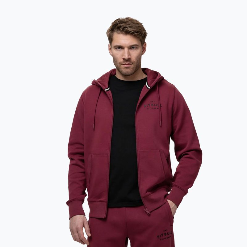 Bluză pentru bărbați Pitbull Sampson Hooded Zip Sweatshirt burgundy 4