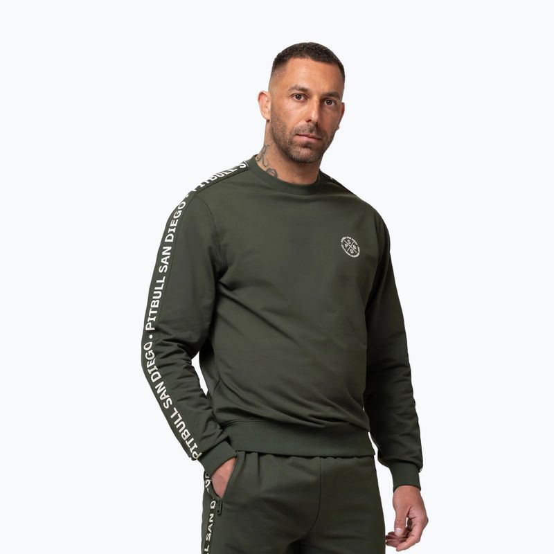Bluză pentru bărbați Pitbull Tape Parker Crewneck old green 4