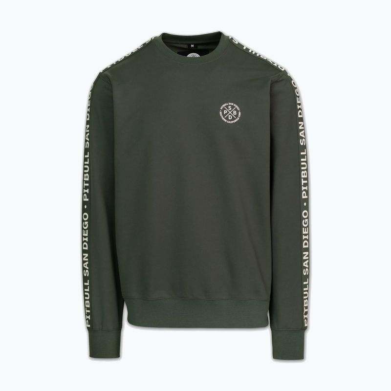Bluză pentru bărbați Pitbull Tape Parker Crewneck old green 5