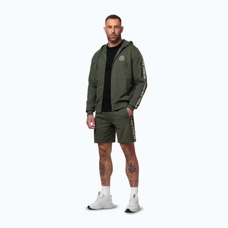 Bluză pentru bărbați Pitbull Tape Parker Hooded Zip old green 2