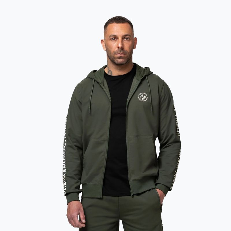 Bluză pentru bărbați Pitbull Tape Parker Hooded Zip old green 4
