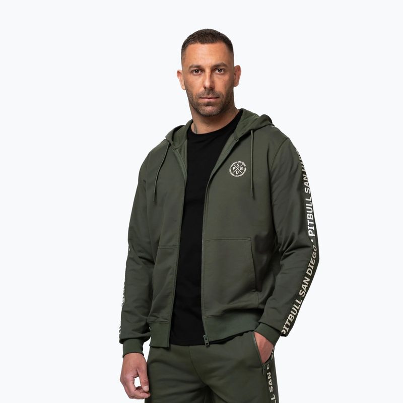 Bluză pentru bărbați Pitbull Tape Parker Hooded Zip old green 5