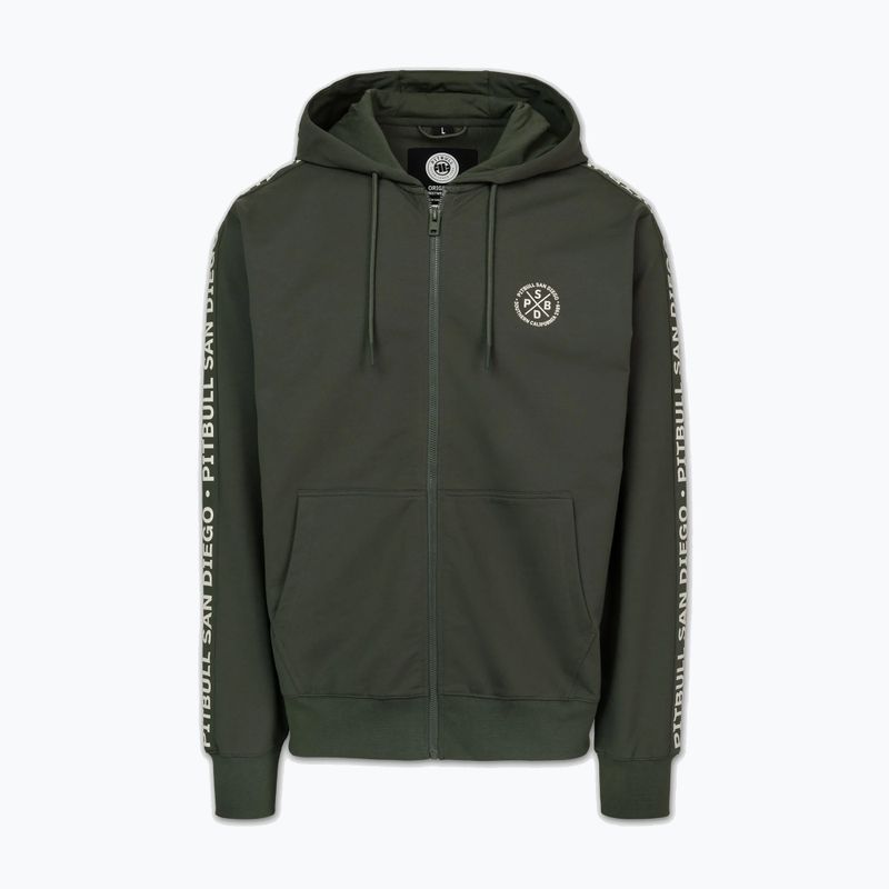 Bluză pentru bărbați Pitbull Tape Parker Hooded Zip old green 6