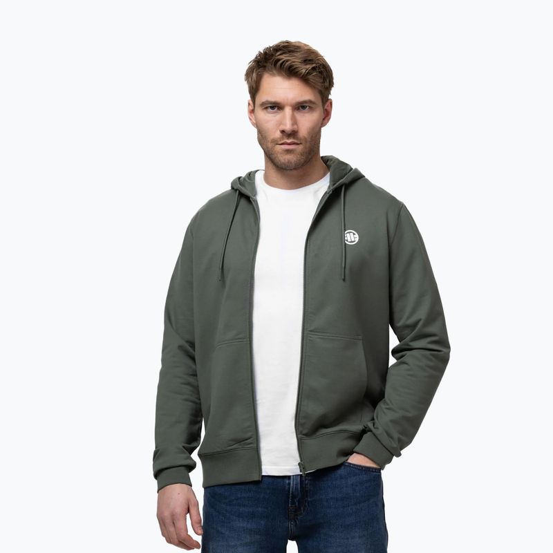 Bluză pentru bărbați Pitbull Nugget Small Logo Hooded Zip sage green 4