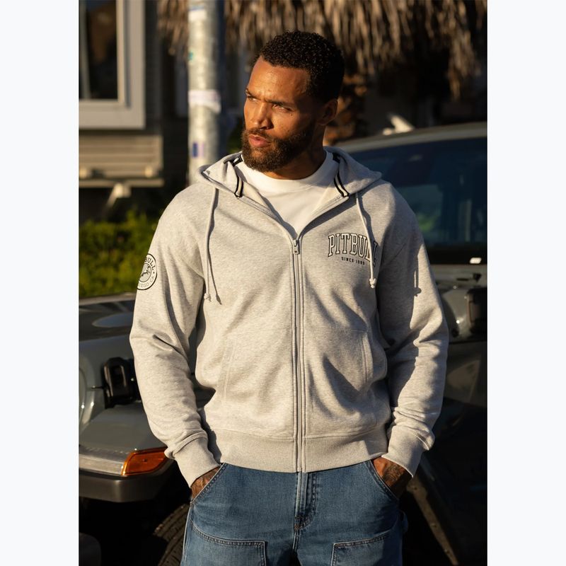 Bluză pentru bărbați Pitbull Badger Hooded Zip grey/melange 14