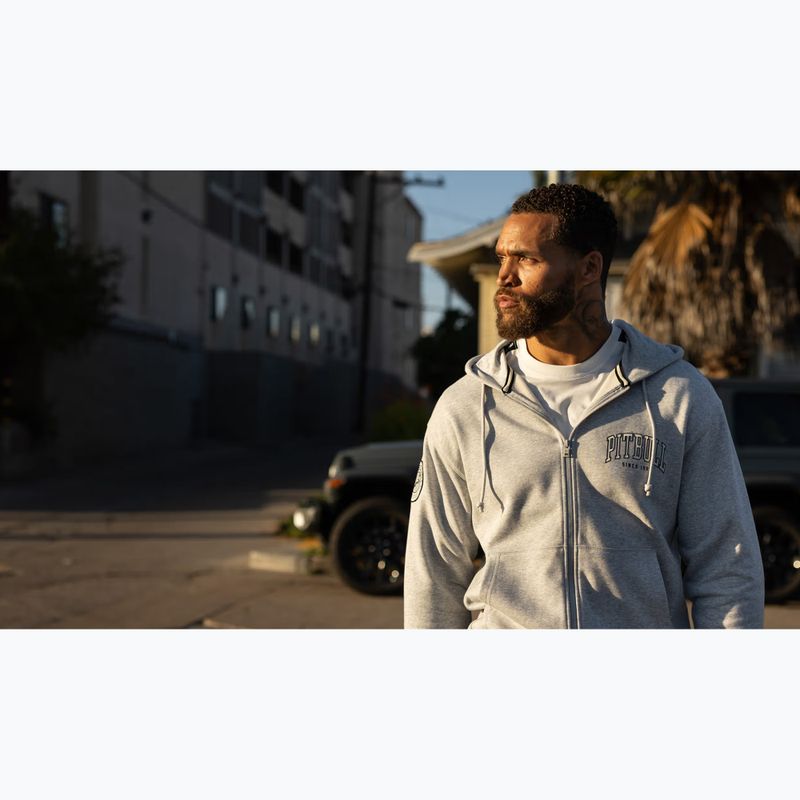 Bluză pentru bărbați Pitbull Badger Hooded Zip grey/melange 15