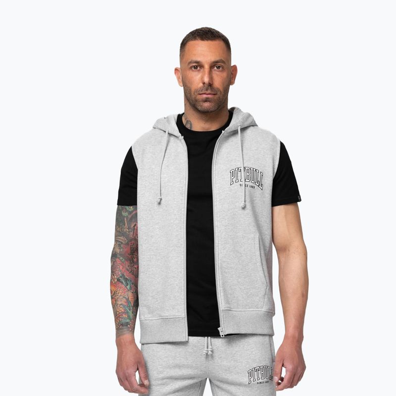 Bluză pentru bărbați Pitbull Badger Hooded Vest Zip grey/melange 5