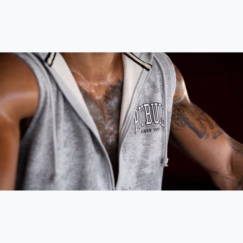 Bluză pentru bărbați Pitbull Badger Hooded Vest Zip grey/melange 12
