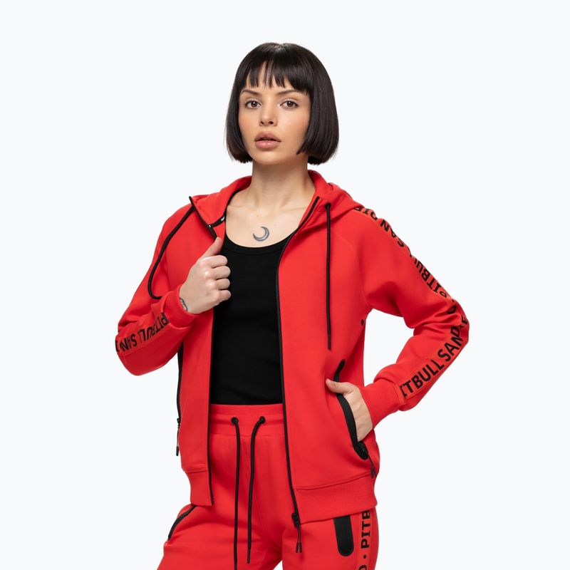 Bluză pentru femei Pitbull Explory Tape Hooded Zip fluo/red 5
