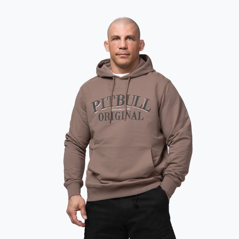 Bluză pentru bărbați Pitbull Midnight Sweatshirt Hooded brown savana 4