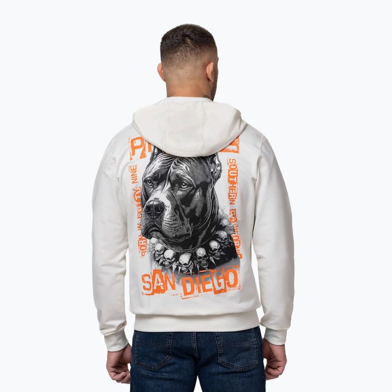 Bluză pentru bărbați Pitbull Blacky Sweatshirt Zip Hooded off white 3