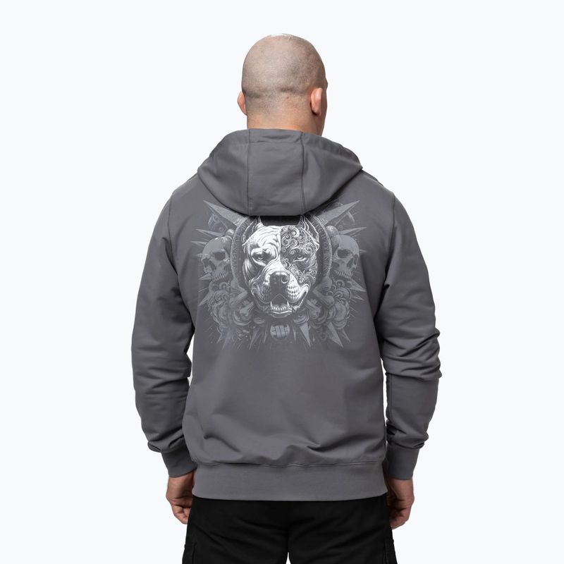 Bluză pentru bărbați Pitbull World Sweatshirt Zip Hooded graphite 3
