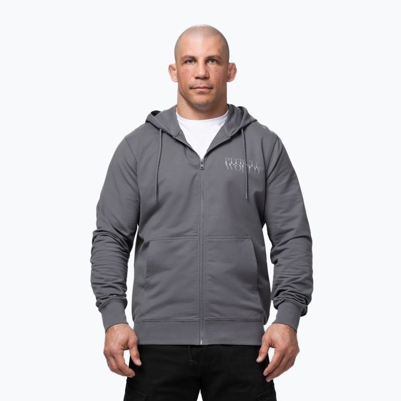 Bluză pentru bărbați Pitbull World Sweatshirt Zip Hooded graphite 4